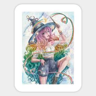 Rainbow pride witch Sticker